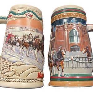 Budweiser Lim. Edition Lidded Steins American Homestead & Home for the Holidays